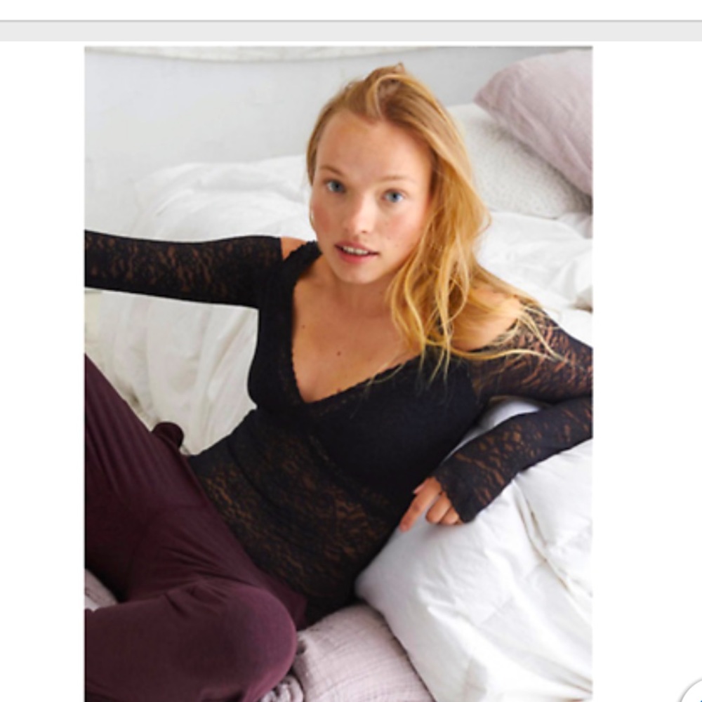 Aerie Nordic lace cold shoulder bodysuit